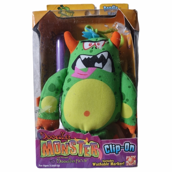 Doodle Bear Other - Doodle monster I'm washable clip on plush